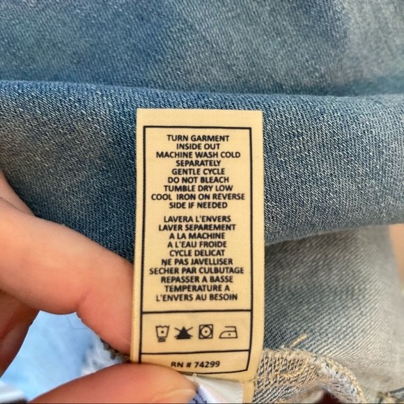 7 for all Mankind Girls Faded & Frayed Denim Dress - Picture 7 of 7